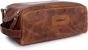 Mens Leather Toiletry Travel Bag, Shaving and Travel Kit for Men, Dopp Kit Men, Handcrafted Vintage, Toiletry Pouch With Waterproof Lining - Tan