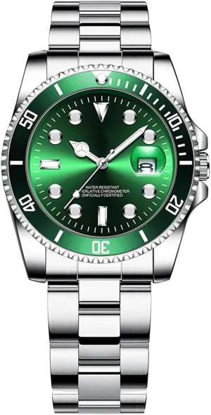 Men's Luxury Watch, Stainless Steel Strap Business Analog Timepiece, 42mm Waterproof Wristwatch, Stylish and Easy-to-Read Fashion Accessory for Formal and Casual Wear