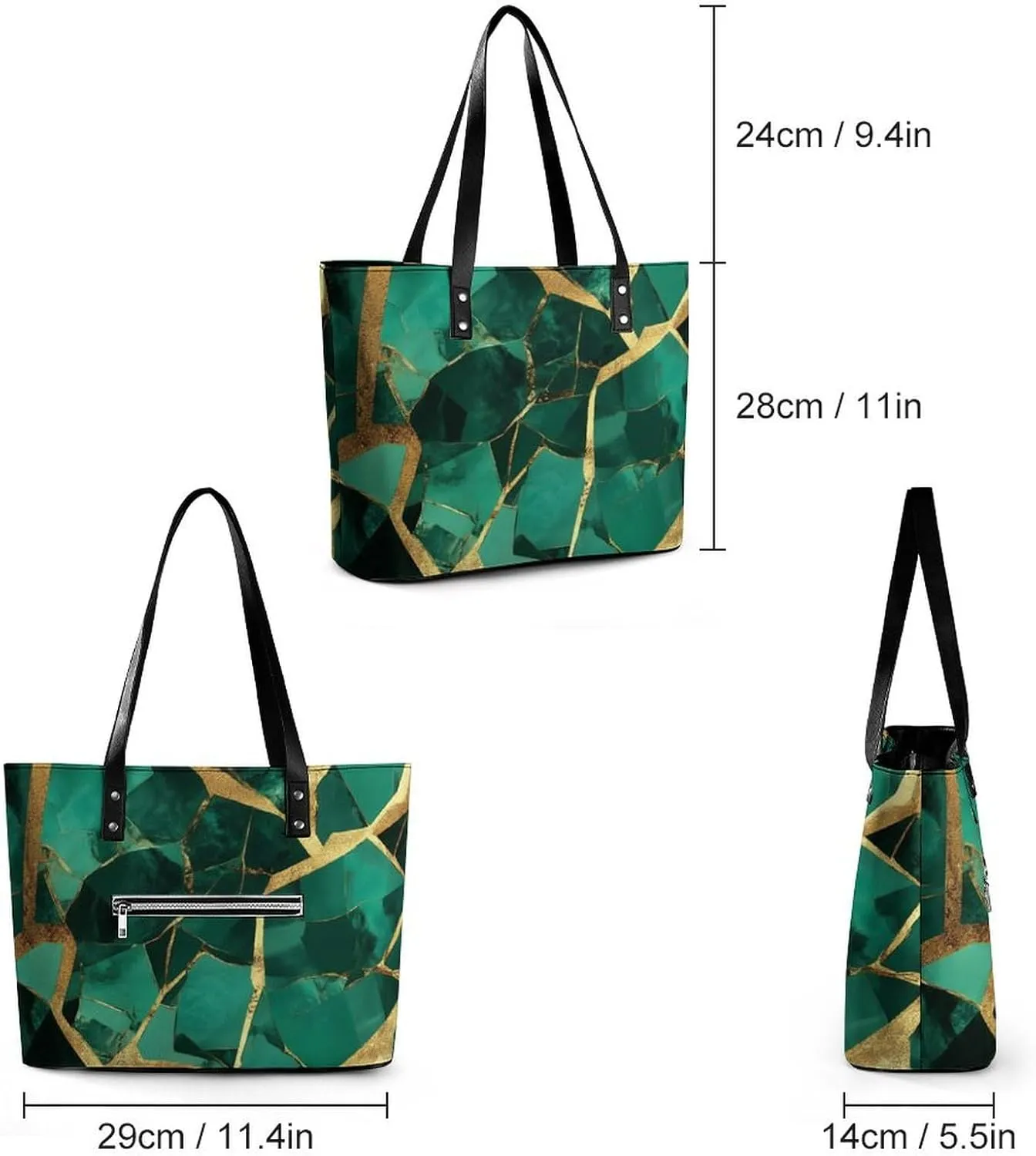 Men's Portable Tote Bag Trendy Modern Leather Handbag For Work Weekend