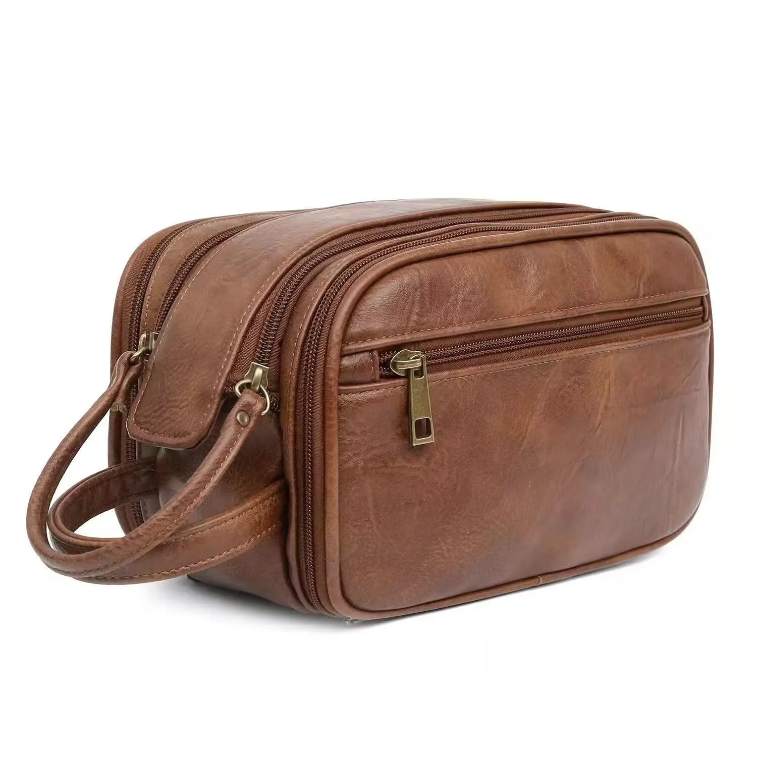 Men’s PU Leather Toiletry Bag – Waterproof Travel Organizer