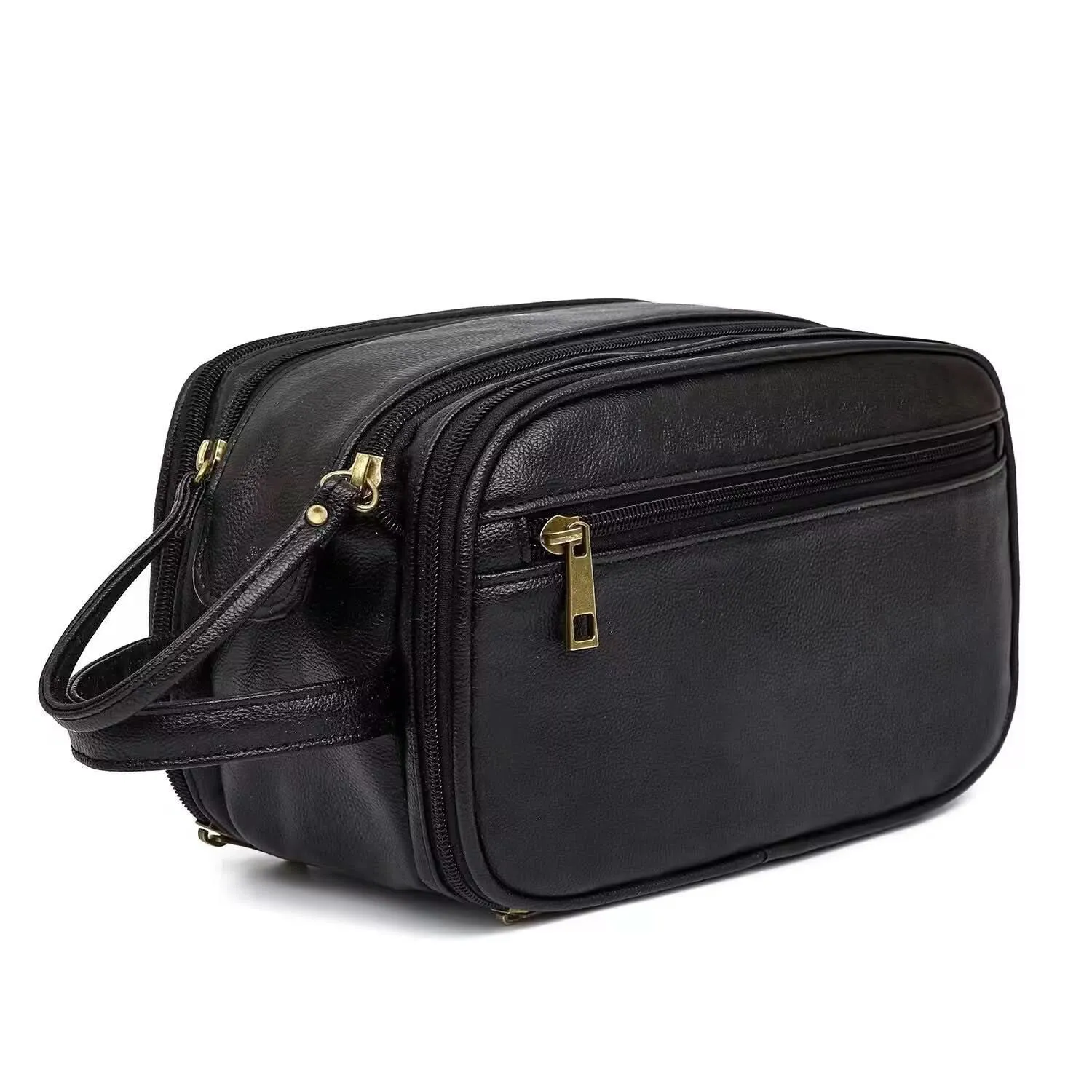 Men’s PU Leather Toiletry Bag – Waterproof Travel Organizer