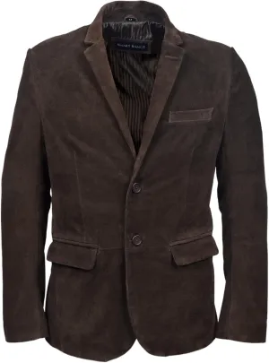 Mens Real Leather Blazer Italian Tailored 100% Suede Single Breasted Gents Coat 3450