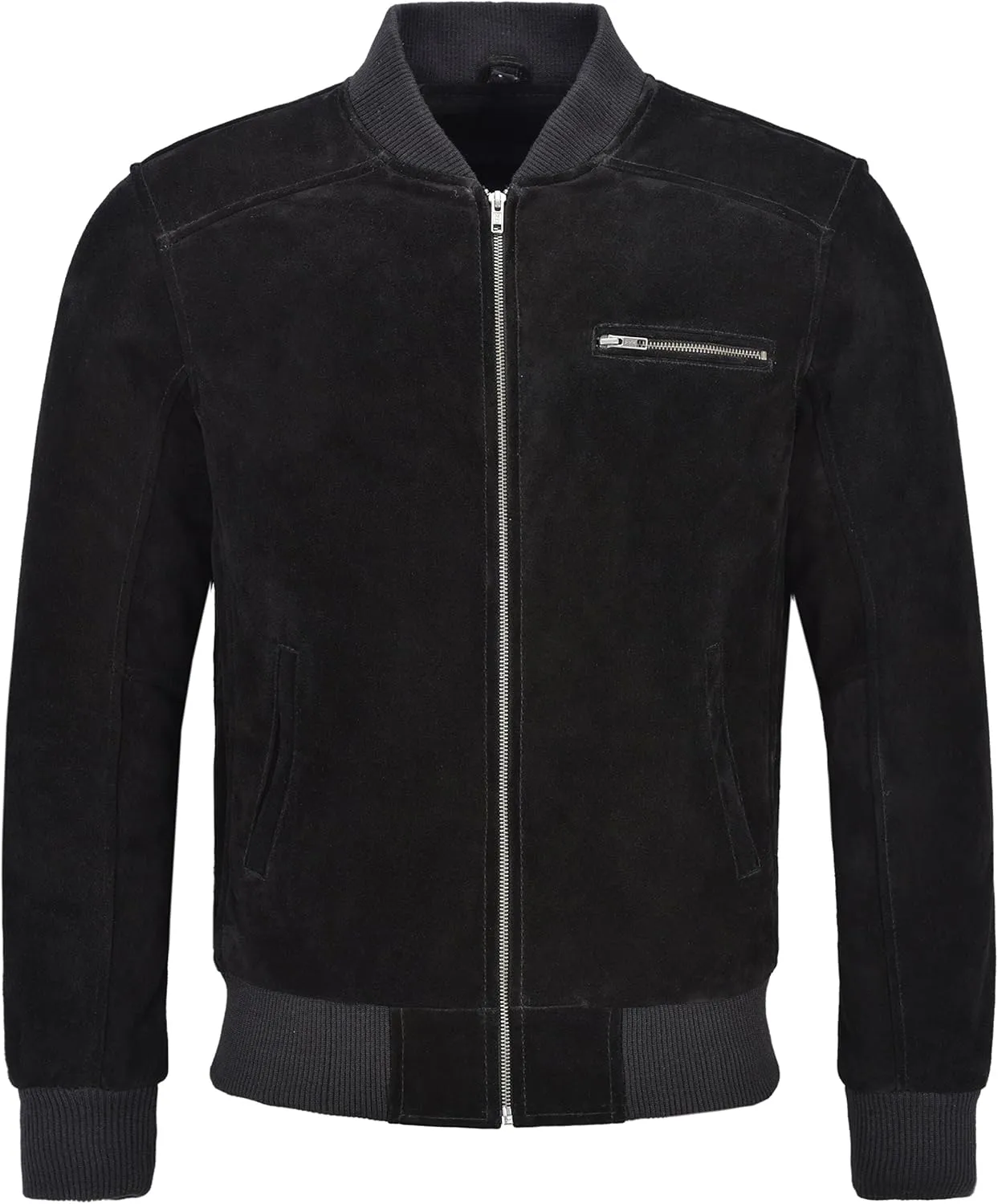 Men's Real Leather Bomber Jacket 100% Suede Street Inspired Biker Style 275-Z