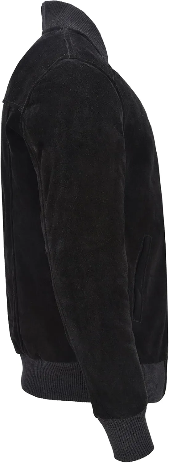 Men's Real Leather Bomber Jacket 100% Suede Street Inspired Biker Style 275-Z