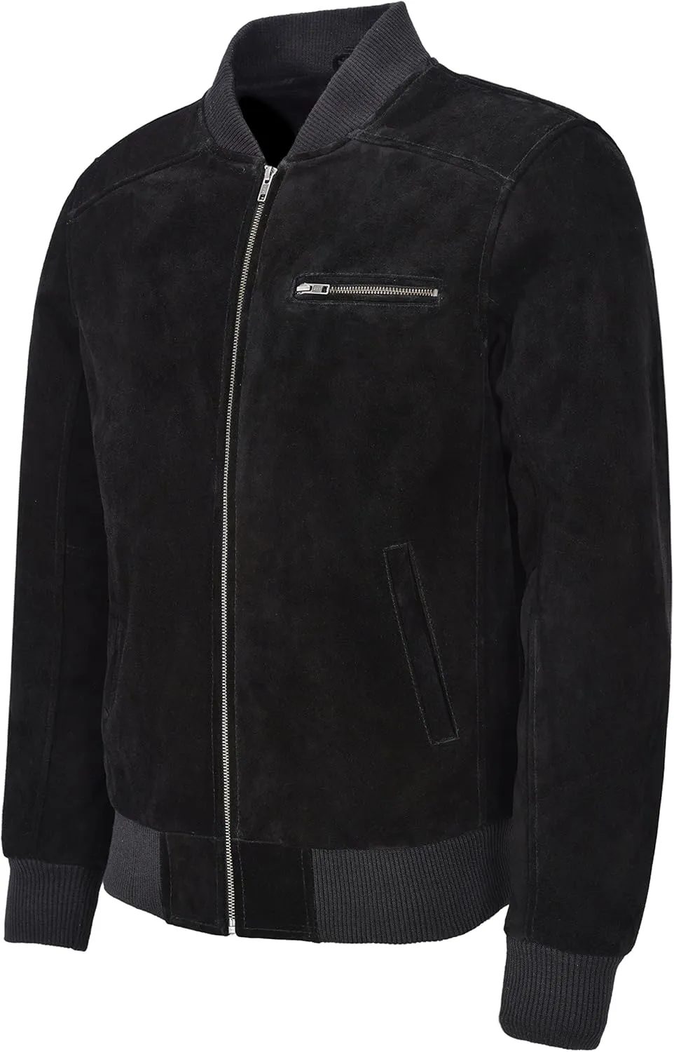 Men's Real Leather Bomber Jacket 100% Suede Street Inspired Biker Style 275-Z