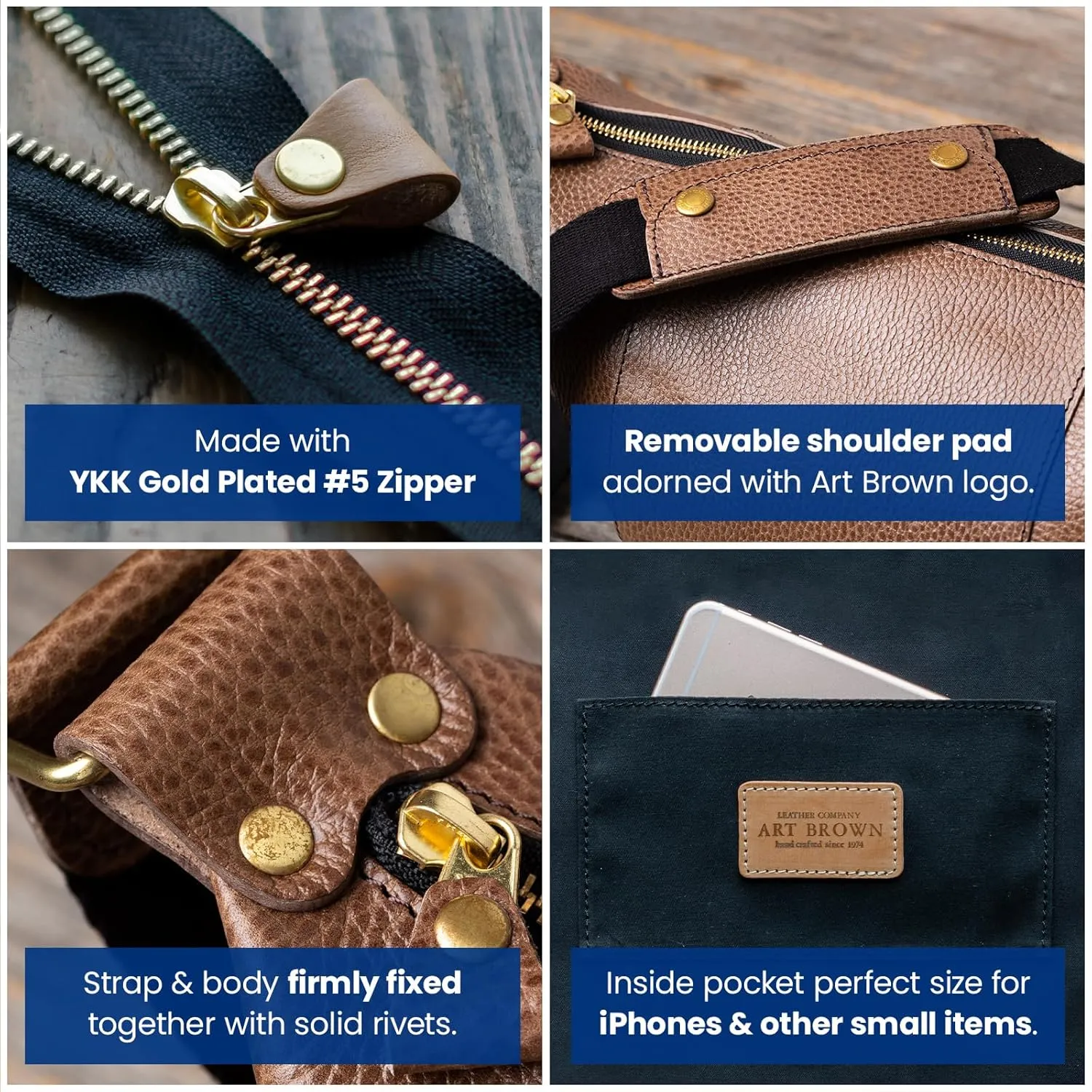 Mens Womens Genuine Italian Crossbody Leather Bag Stylish One shoulder Bag With Inner Pocket and Adjustable Strap