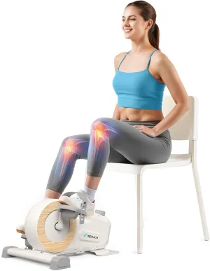 MERACH Under Desk Bike Pedal Exerciser, Mini Exercise Bike with 8-Level Magnetic Resistance, LCD Display & Anti-Slip Base, Eco-Friendly Portable Desk Bike for Office, Home, or Rehab