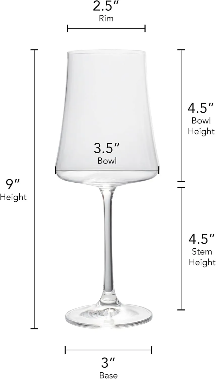 Mikasa Aline Set of 4 White Wine Glasses, 16-Ounce, Clear