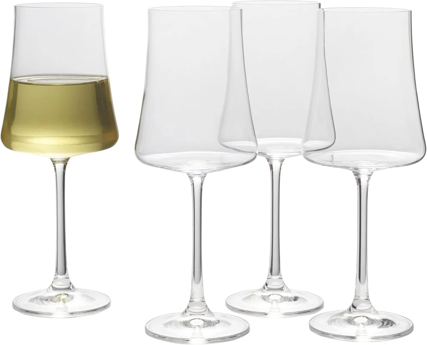Mikasa Aline Set of 4 White Wine Glasses, 16-Ounce, Clear