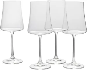 Mikasa Aline Set of 4 White Wine Glasses, 16-Ounce, Clear