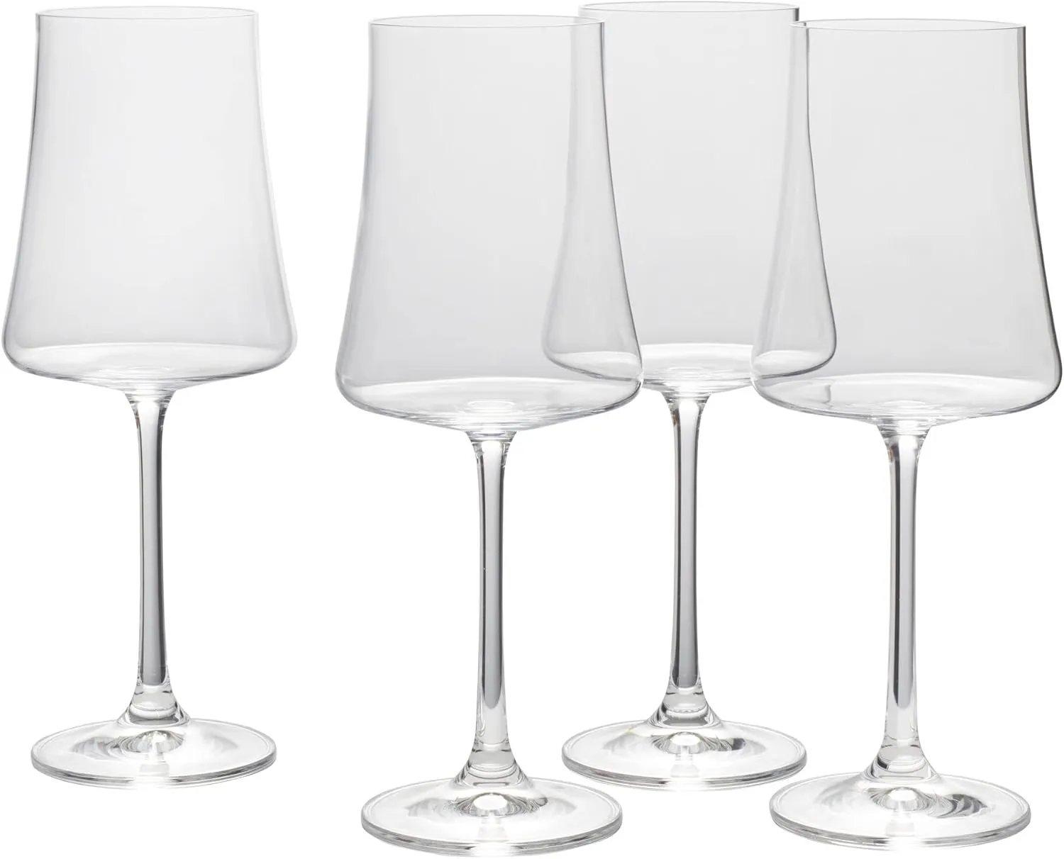 Mikasa Aline Set of 4 White Wine Glasses, 16-Ounce, Clear