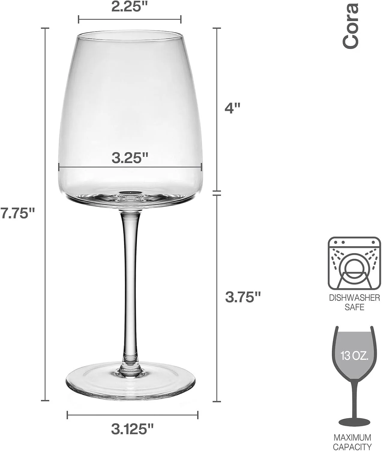 Mikasa Cora Set Of 4 White Wine Glasses