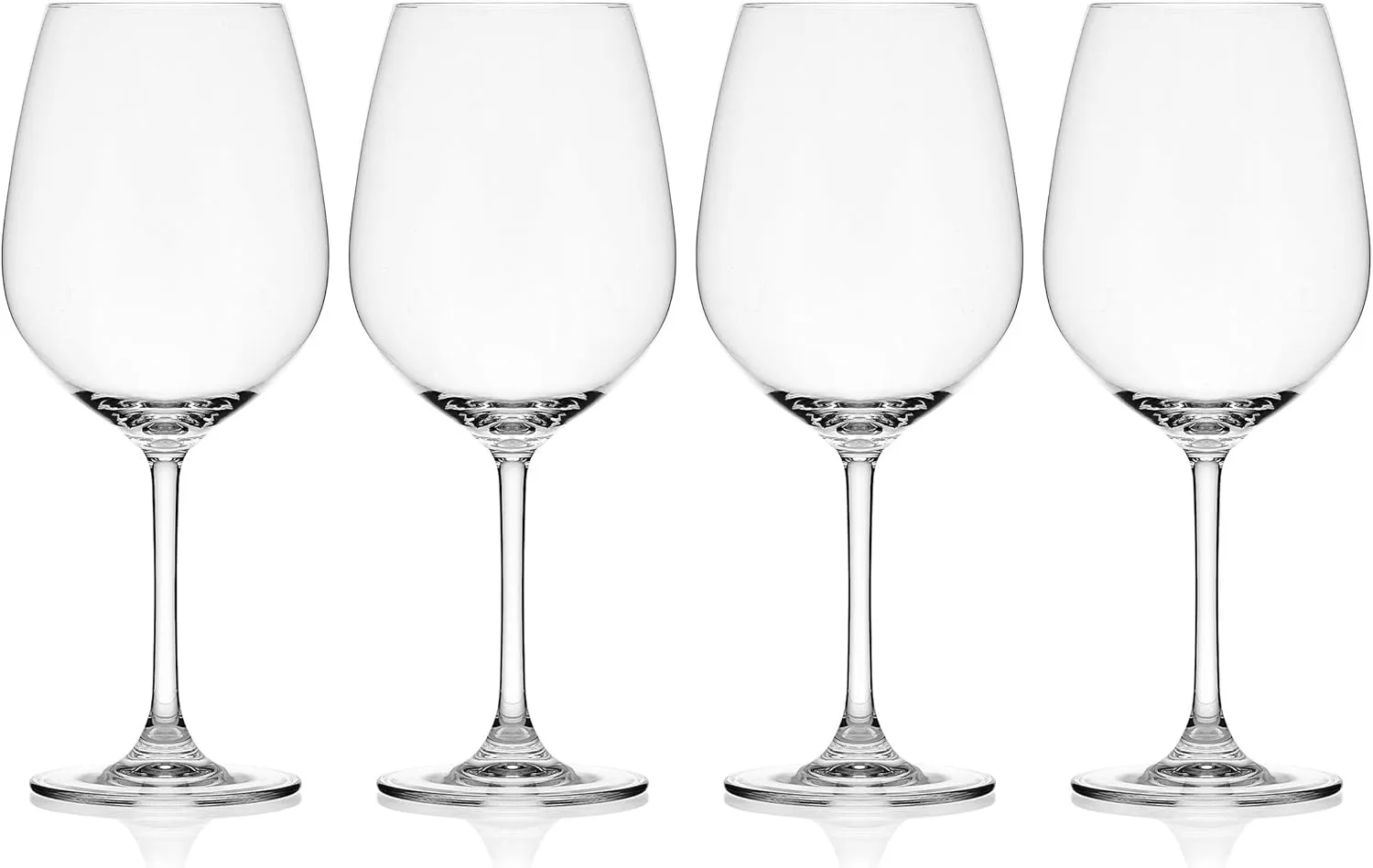 Mikasa Lana Bordeaux Red Wine Glasses, Set of 4, 22 Ounce, Clear