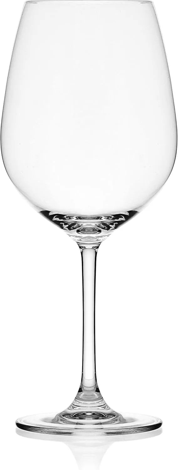 Mikasa Lana Bordeaux Red Wine Glasses, Set of 4, 22 Ounce, Clear