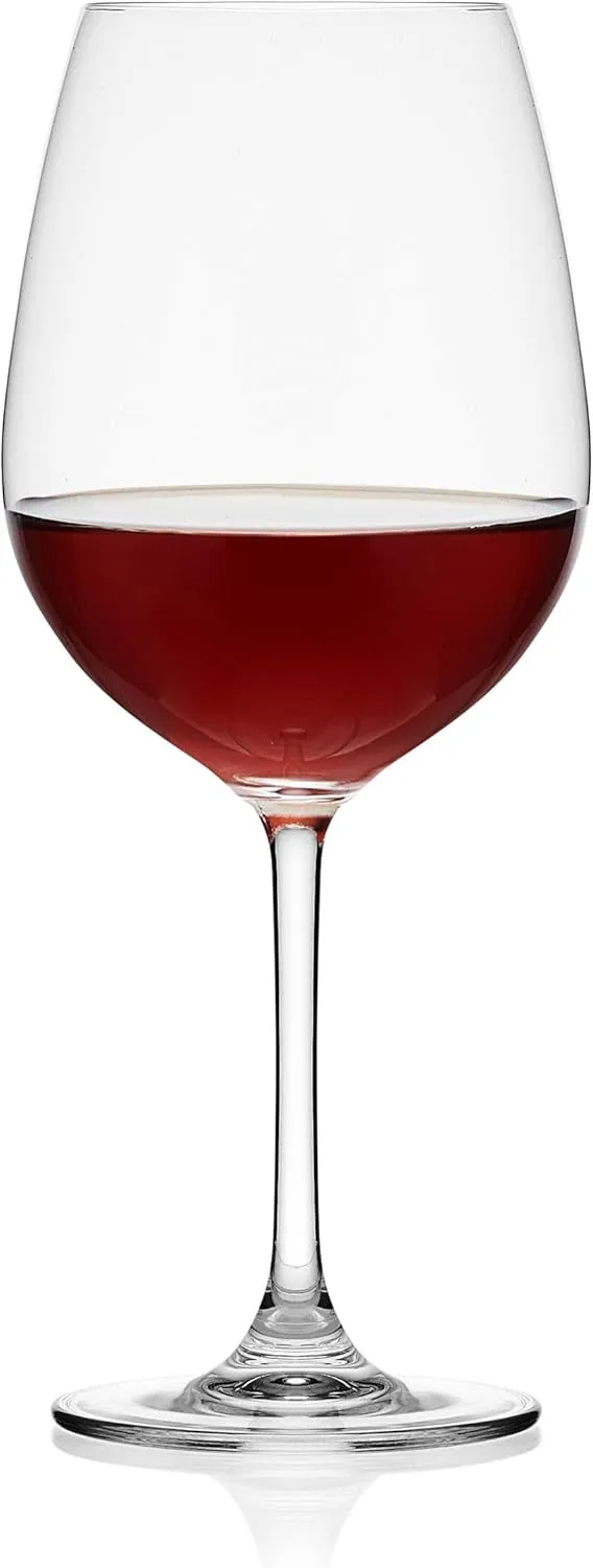 Mikasa Lana Bordeaux Red Wine Glasses, Set of 4, 22 Ounce, Clear