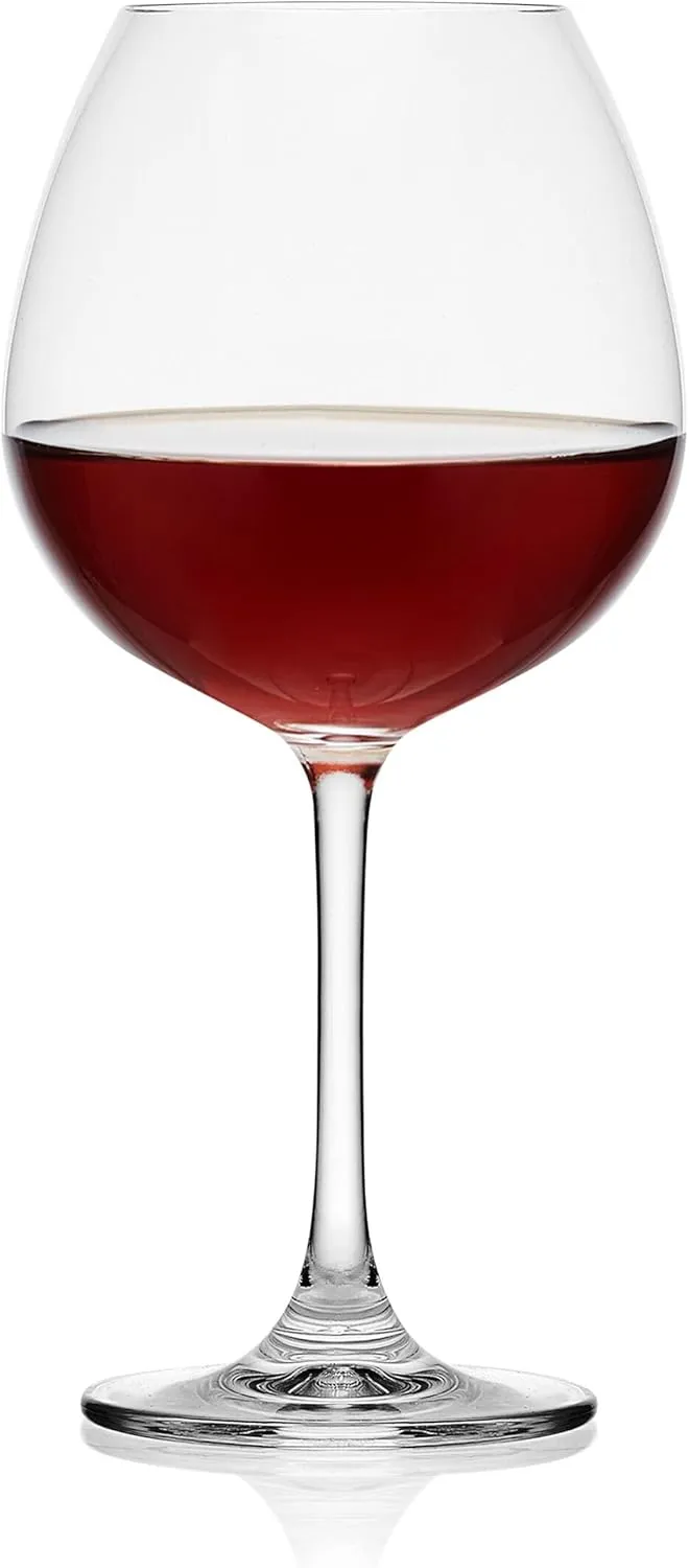 Mikasa Lana Red Wine Balloon Glasses, Set of 4, 23 Ounce, Clear