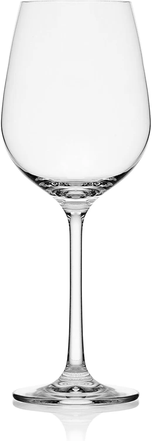 Mikasa Lana White Wine Glasses, Set of 4, 8.25 Ounce, Clear