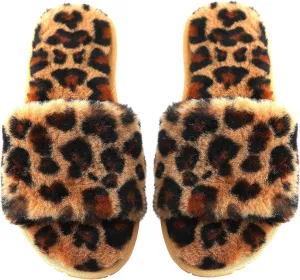 Millffy Women's Wool Fur Slippers Sheepskin Leather Slippers Shearling Fur Fluffy Fuzzy House Bedroom Shoes Slides
