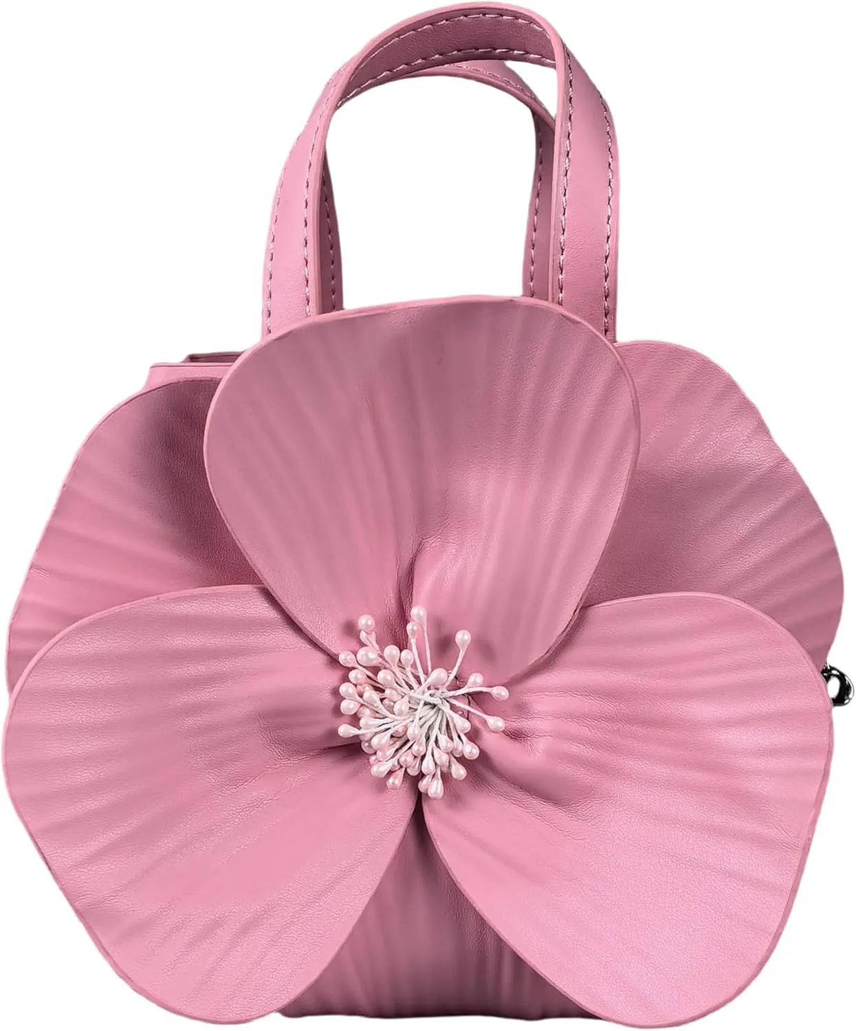 Mini Flower Evening Bag, Floral Purse Party PU Leather Mini Handbag Tote for Women