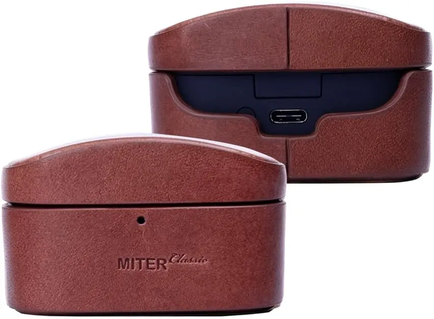 MITER CASE for Sony WF-1000XM5 Earphone, Handmade case Cover Made with Italian Buttero Leather for WF1000XM5 (Wine)
