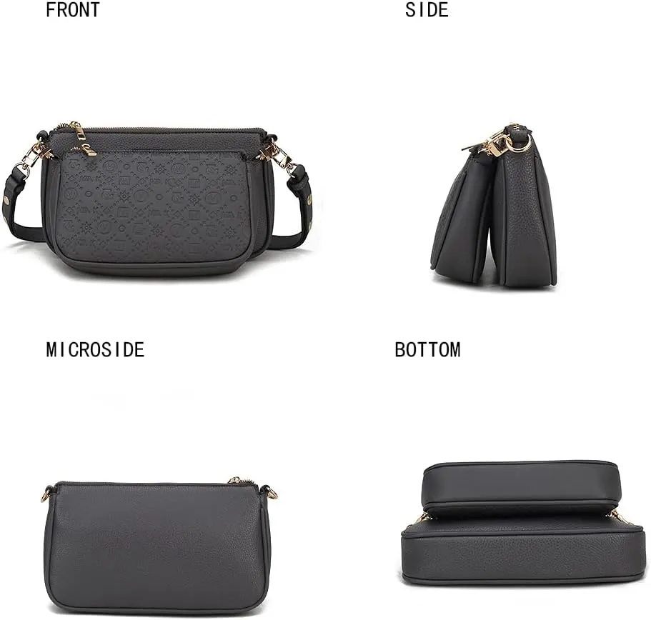 MKF Collection Shoulder Bag for Women, Crossover Handbag Purse Top-Handle Crossbody Bag