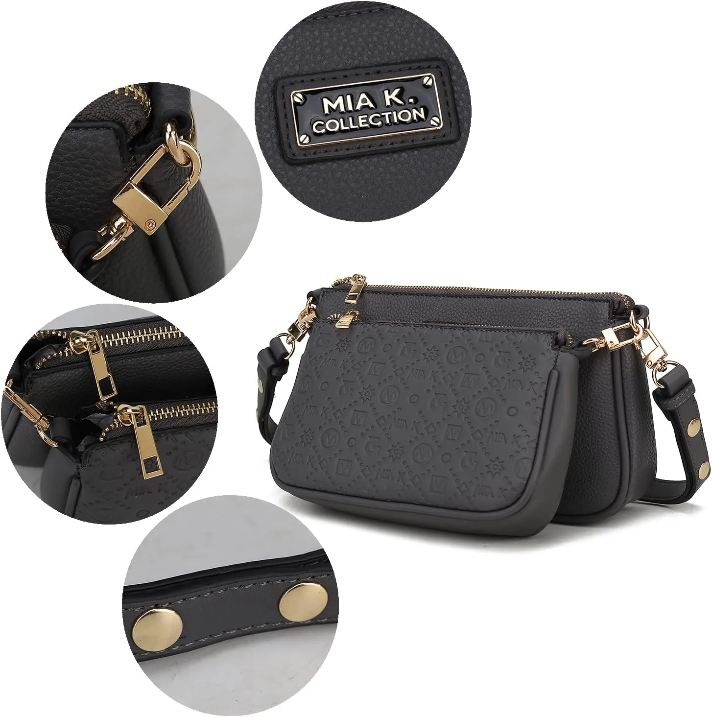 MKF Collection Shoulder Bag for Women, Crossover Handbag Purse Top-Handle Crossbody Bag
