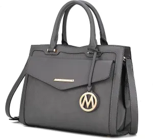 MKF Collection Women's Shoulder Bag, PU Leather Purse, Satchel Bag Crossbody Strap, Top Handle Large Handbag by Mia K