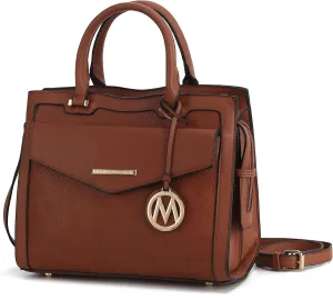 MKF Collection Women's Shoulder Bag, PU Leather Purse, Satchel Bag Crossbody Strap, Top Handle Large Handbag by Mia K