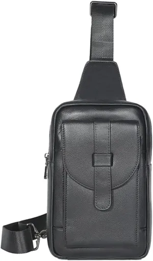 Mobile Phone Bag Shoulder Bag Crossbody Bag Small Bag Men's Sports Chest Bag(Black-1)