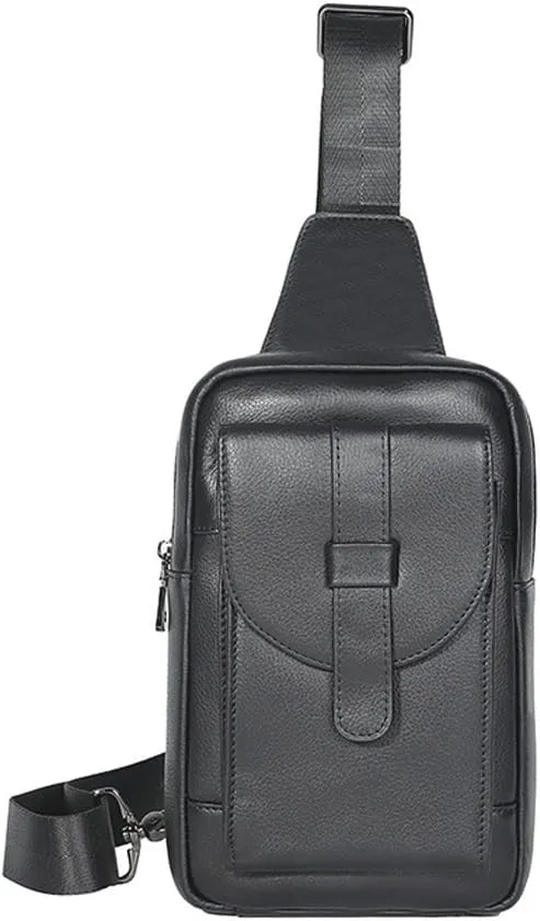 Mobile Phone Bag Shoulder Bag Crossbody Bag Small Bag Men's Sports Chest Bag(Black-1)
