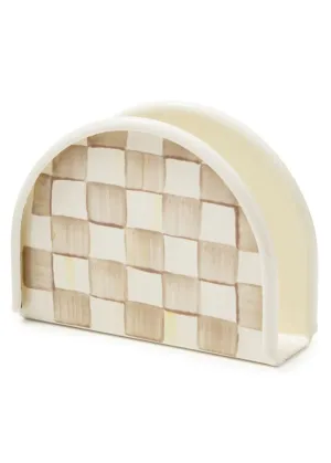 Mocha Check Napkin Holder