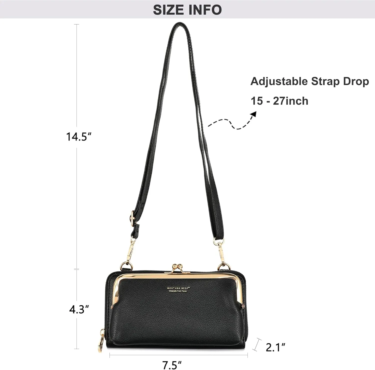 Montana West Small Crossbody Cell Phone Purse for Women RFID Blocking Cellphone Wallet