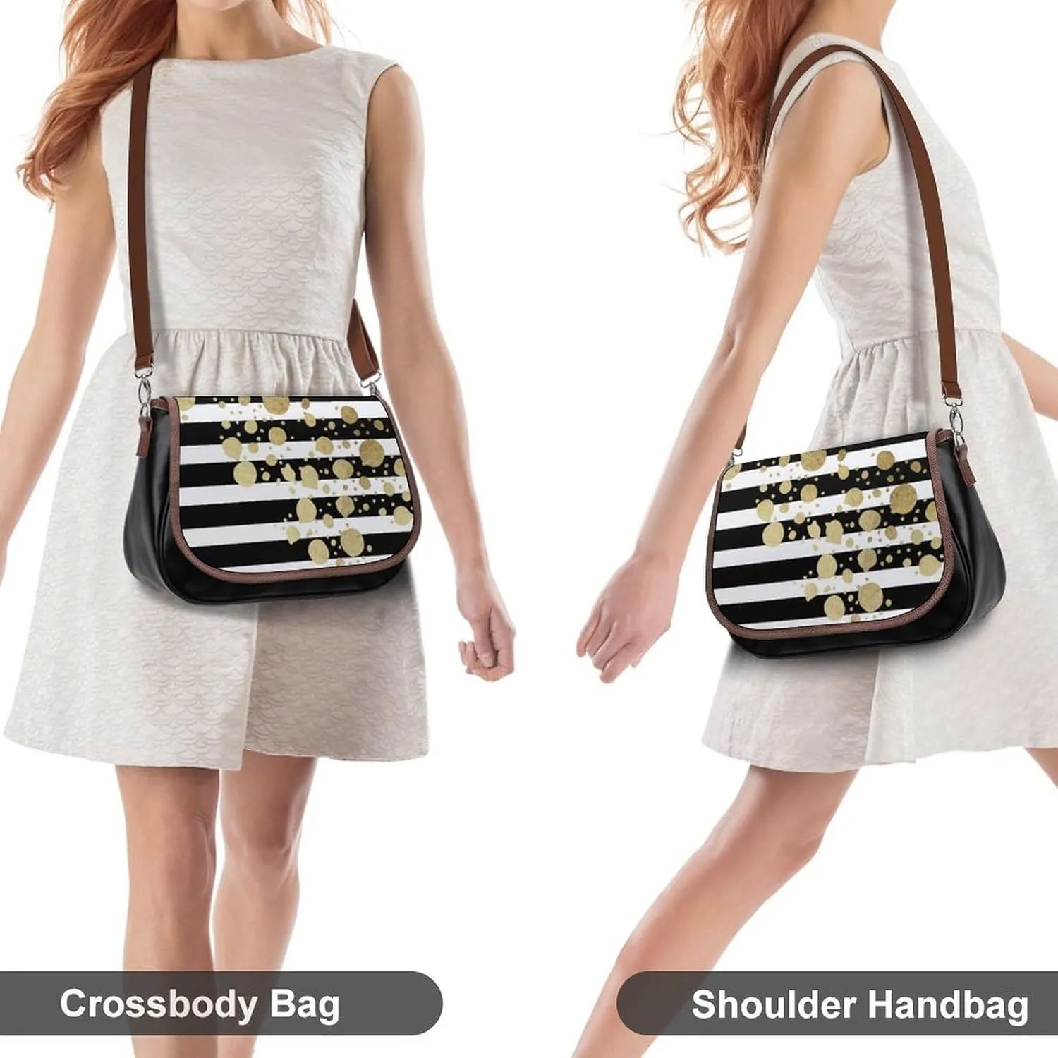 Mother of Pearl Leather Shoulder Bag with Detachable Shoulder Strap Versatile for Daily Use
