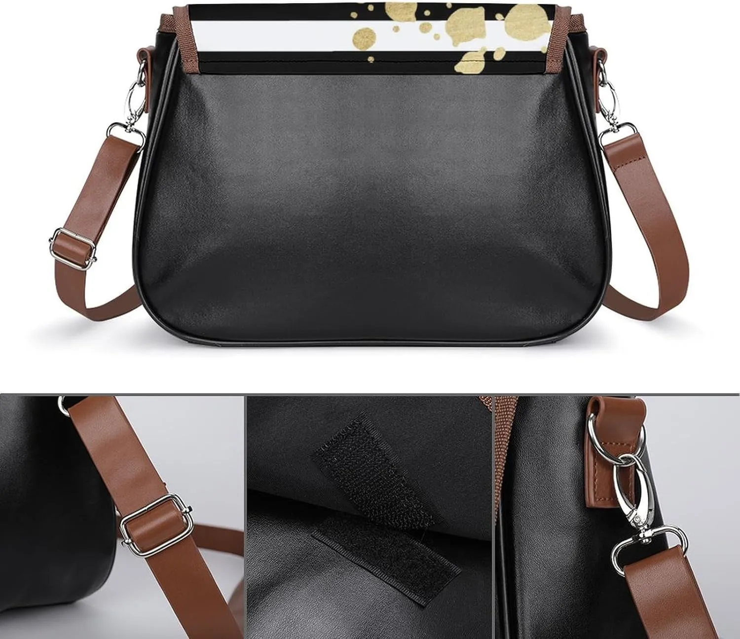 Mother of Pearl Leather Shoulder Bag with Detachable Shoulder Strap Versatile for Daily Use