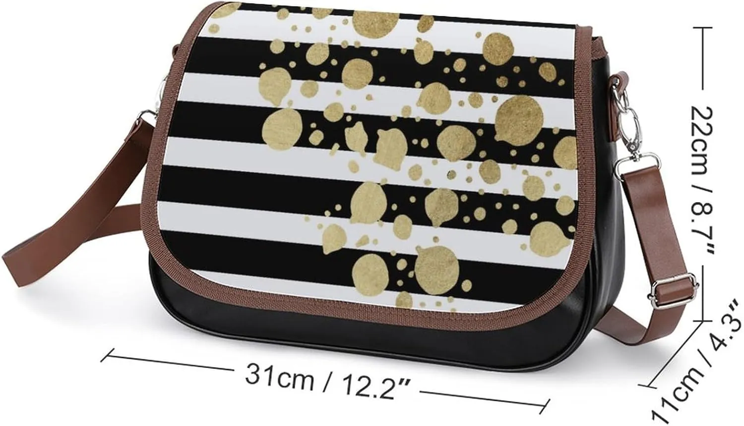 Mother of Pearl Leather Shoulder Bag with Detachable Shoulder Strap Versatile for Daily Use