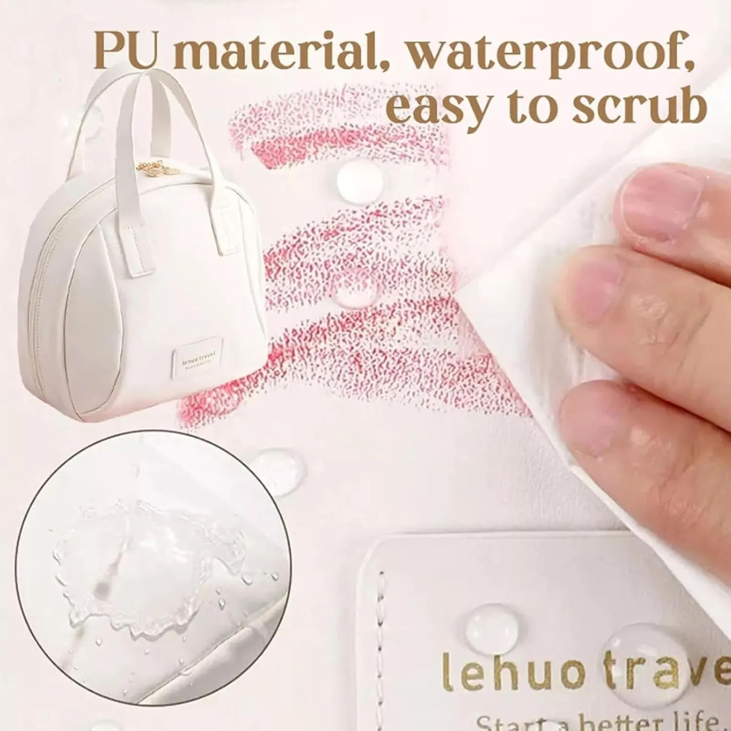 Multi-Layered Shell-Shaped Cosmetic Bag, Lightly Travel Shell Shaped Cosmetic Makeup Bag with Compartments, Waterproof PU Leather Toiletry Bag Handbag Pouch for Women (2pcs2 B#)