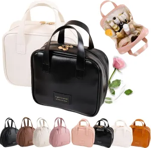 Multi-Layered Shell-Shaped Cosmetic Bag, Lightly Travel Shell Shaped Cosmetic Makeup Bag with Compartments, Waterproof PU Leather Toiletry Bag Handbag Pouch for Women (2pcs2 B#)