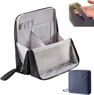 Multi-purpose Large Capacity Oxford Cloth Standing Makeup Bag, Travel Waterproof Makeup Organizer with Compartments, Portable Toiletry Bag for Women and Men (Black)
