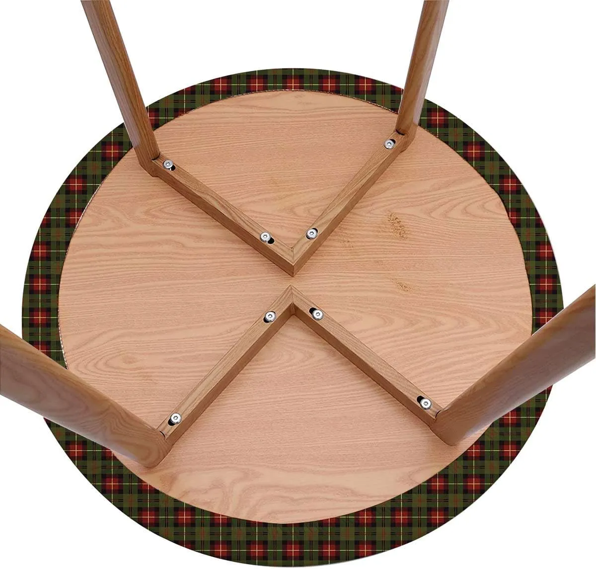 Multicolor Round Tablecloth with Elastic Edge Striped Traditional Geometric Tablecloth Elastic Fitted Edge Table Cloth Round Table Cover Classical Checkered Fit for 40"-43" Table