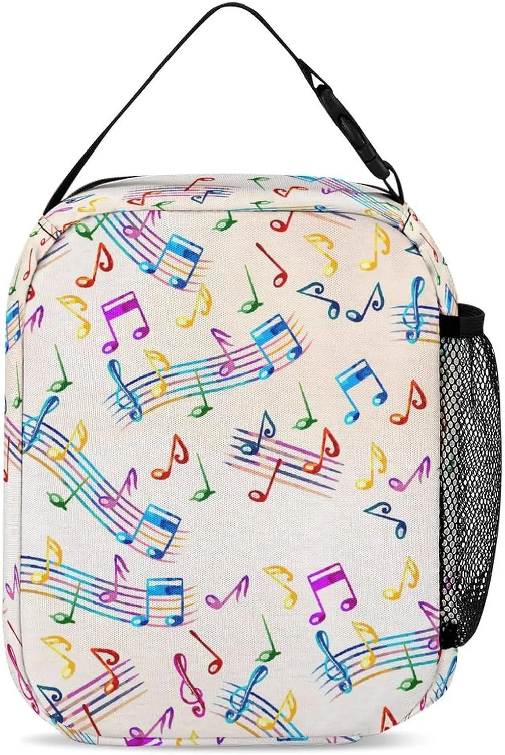 Musical-with-staves Pattern Large Double Insulated Cooler Lunch Bag for Women Men, Reusable Lunch Box for Office Travel Picnic