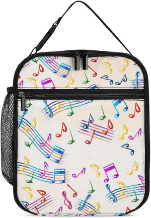 Musical-with-staves Pattern Large Double Insulated Cooler Lunch Bag for Women Men, Reusable Lunch Box for Office Travel Picnic