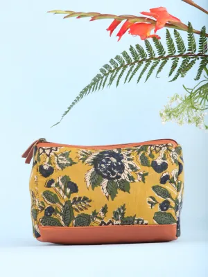 Mustard Hand Block Printed Utility Bag - B1610