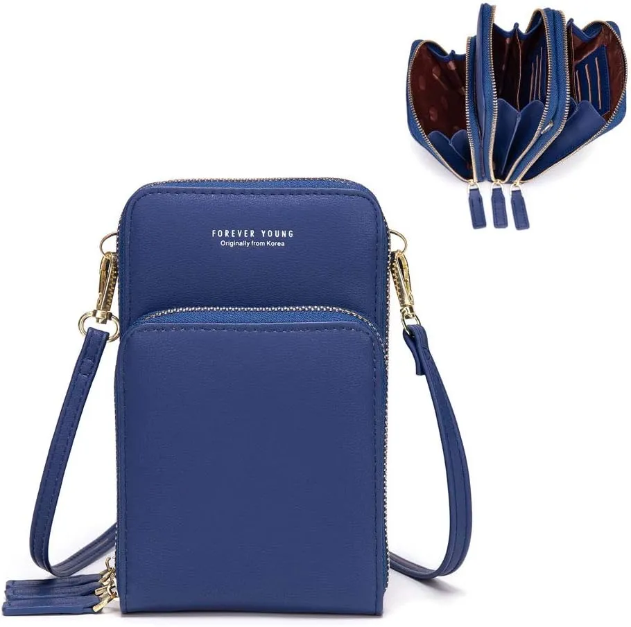 myfriday Small Crossbody Cell Phone Bag for Women, Mini Over Shoulder Handbag Purse with Credit Card Slots