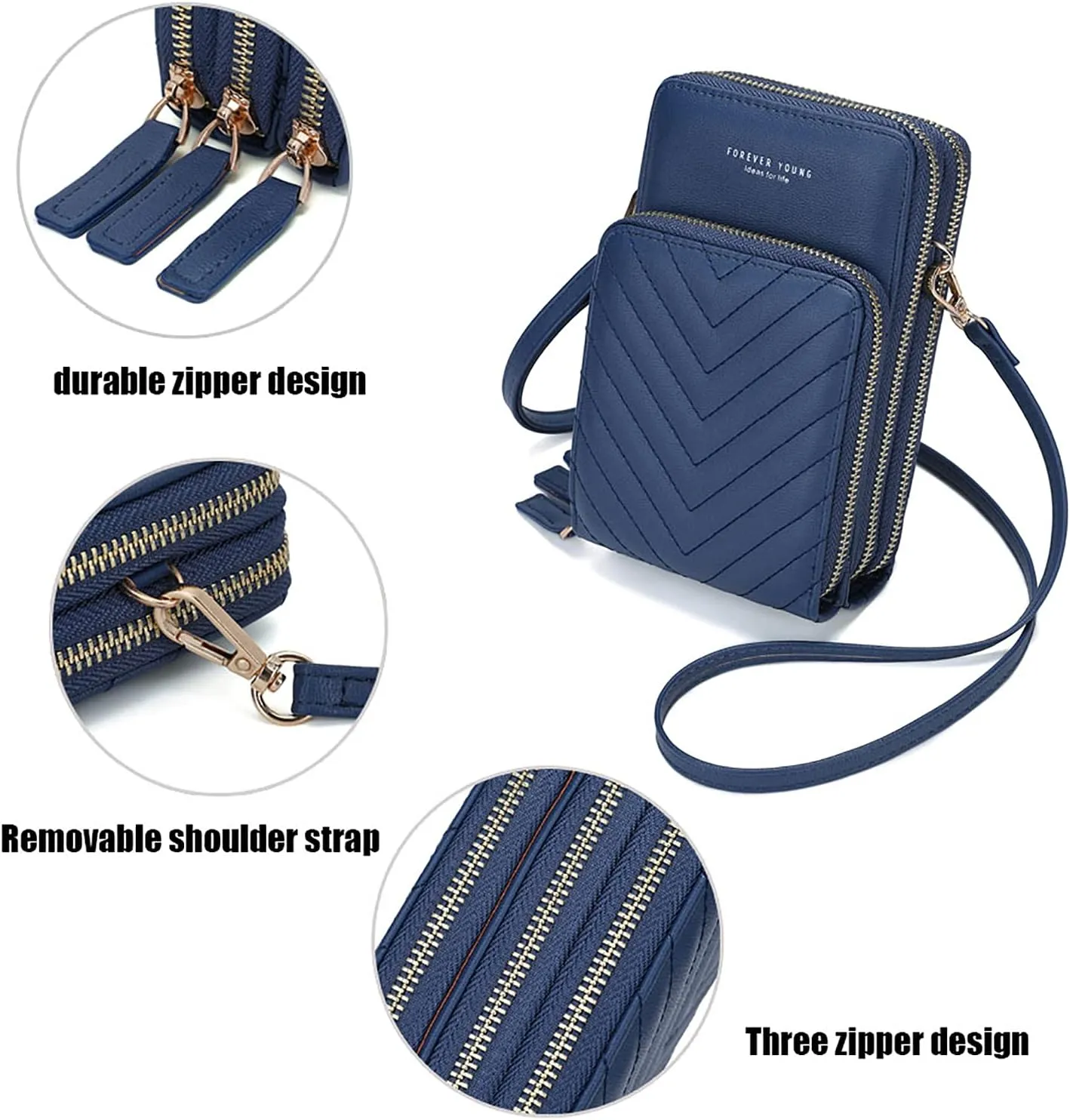 myfriday Small Crossbody Cell Phone Bag for Women, Mini Over Shoulder Handbag Purse with Credit Card Slots