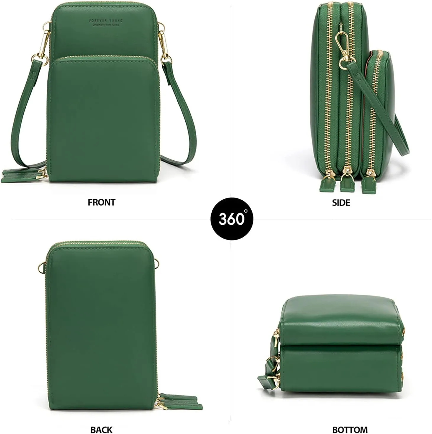 myfriday Small Crossbody Cell Phone Bag for Women, Mini Over Shoulder Handbag Purse with Credit Card Slots