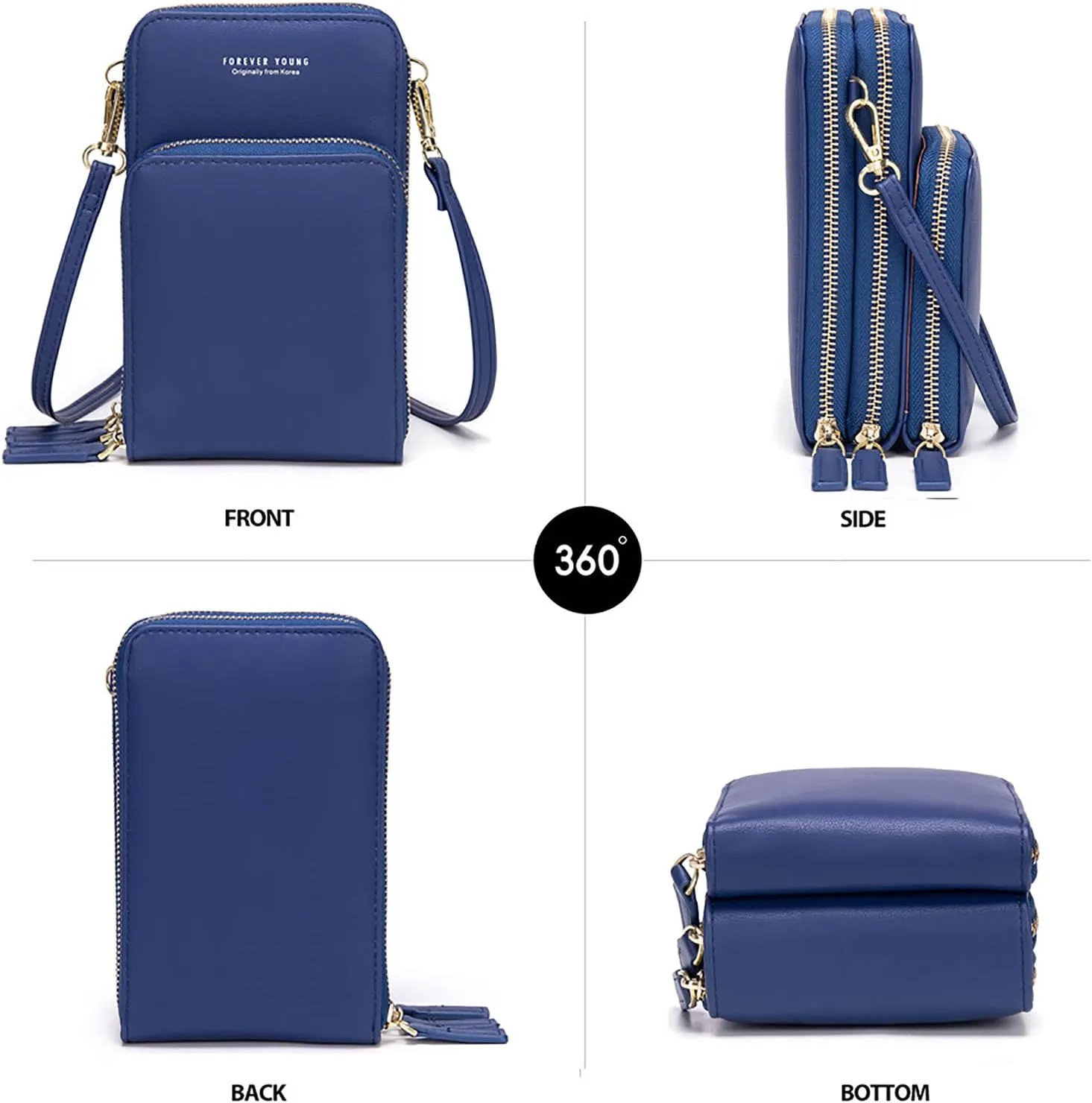 myfriday Small Crossbody Cell Phone Bag for Women, Mini Over Shoulder Handbag Purse with Credit Card Slots
