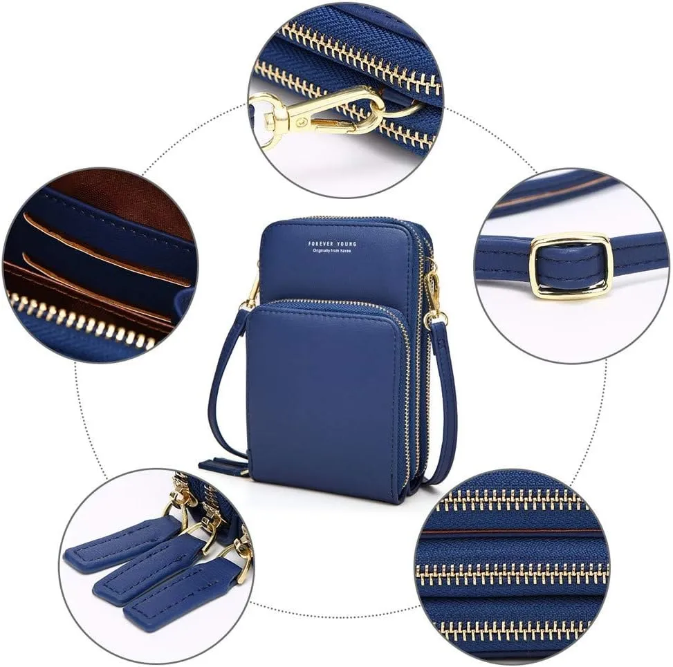 myfriday Small Crossbody Cell Phone Bag for Women, Mini Over Shoulder Handbag Purse with Credit Card Slots
