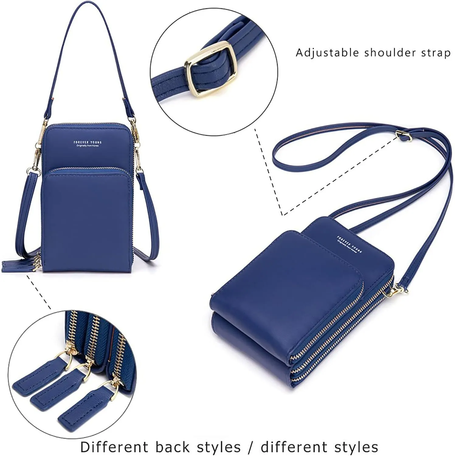 myfriday Small Crossbody Cell Phone Bag for Women, Mini Over Shoulder Handbag Purse with Credit Card Slots