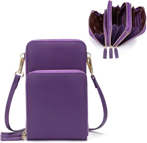 myfriday Small Crossbody Cell Phone Bag for Women, Mini Over Shoulder Handbag Purse with Credit Card Slots