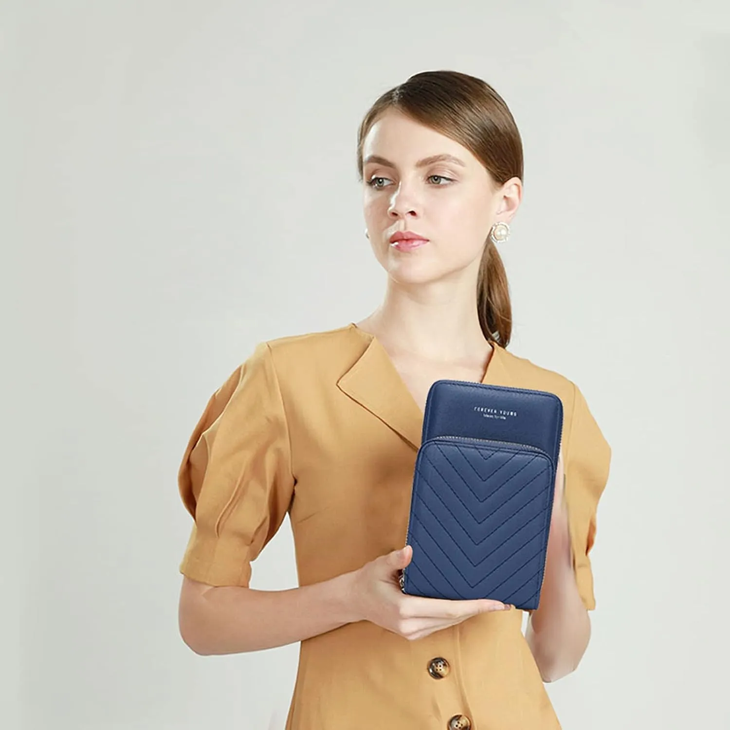 myfriday Small Crossbody Cell Phone Bag for Women, Mini Over Shoulder Handbag Purse with Credit Card Slots